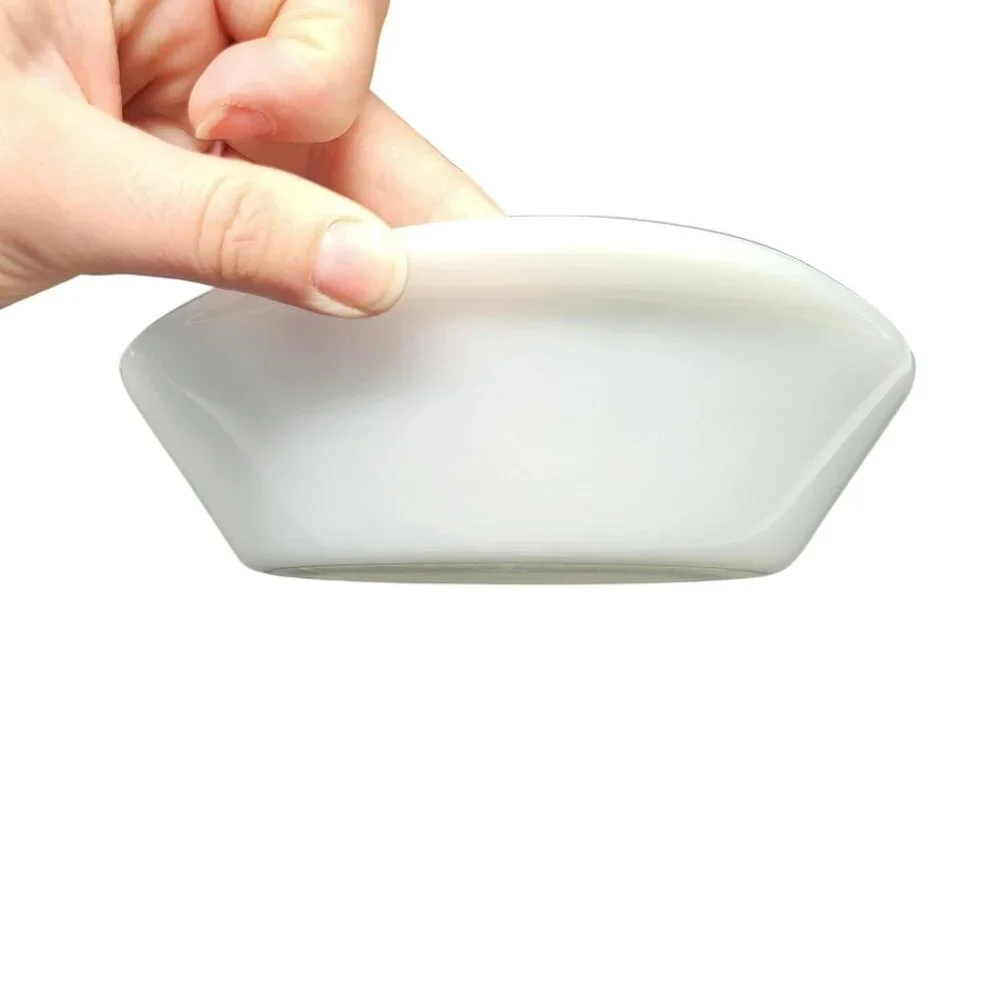 Vintage McKee Glasbake Divided Oval Milk Glass Casserole Dish Handles 2 Sides